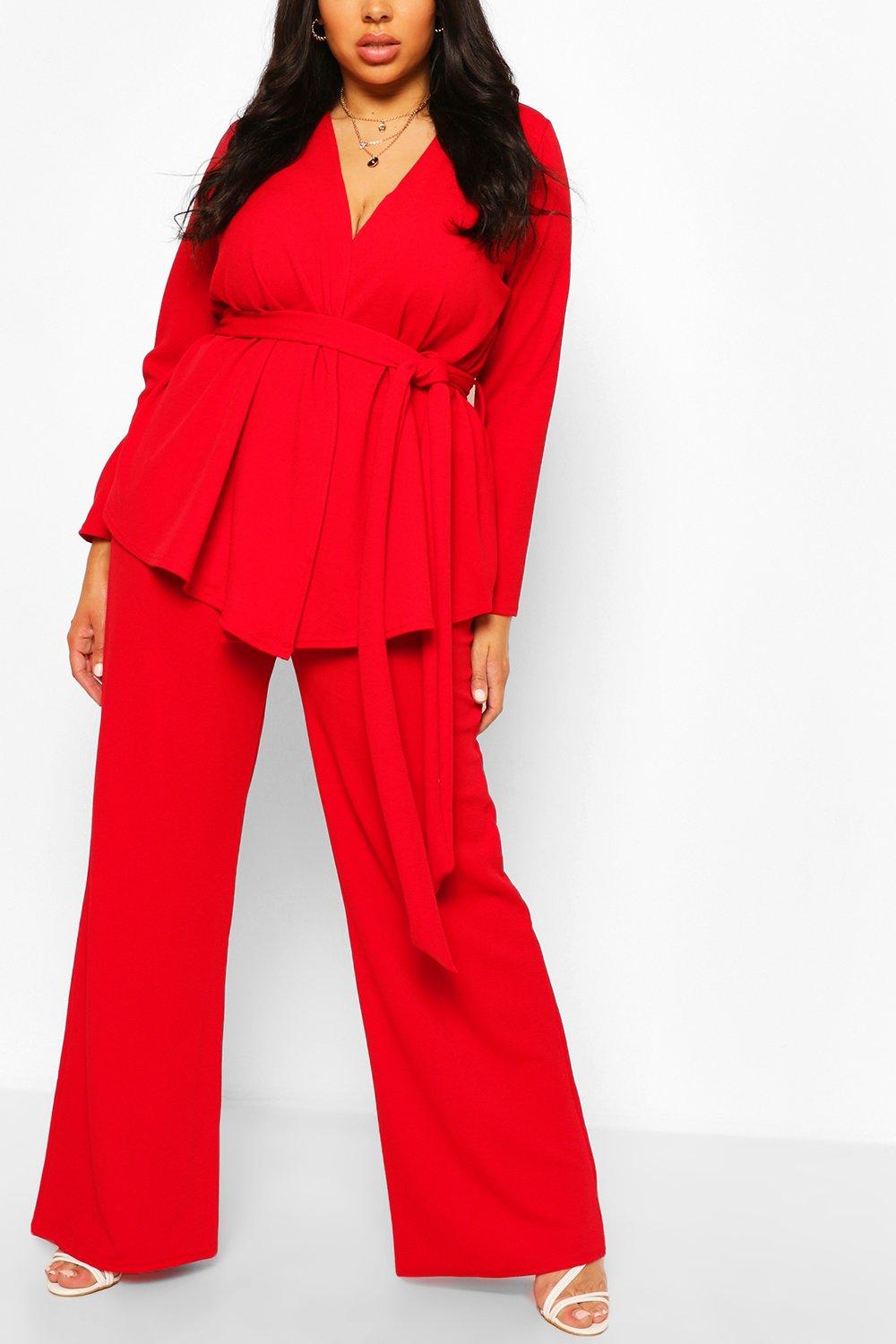 red trouser co ord